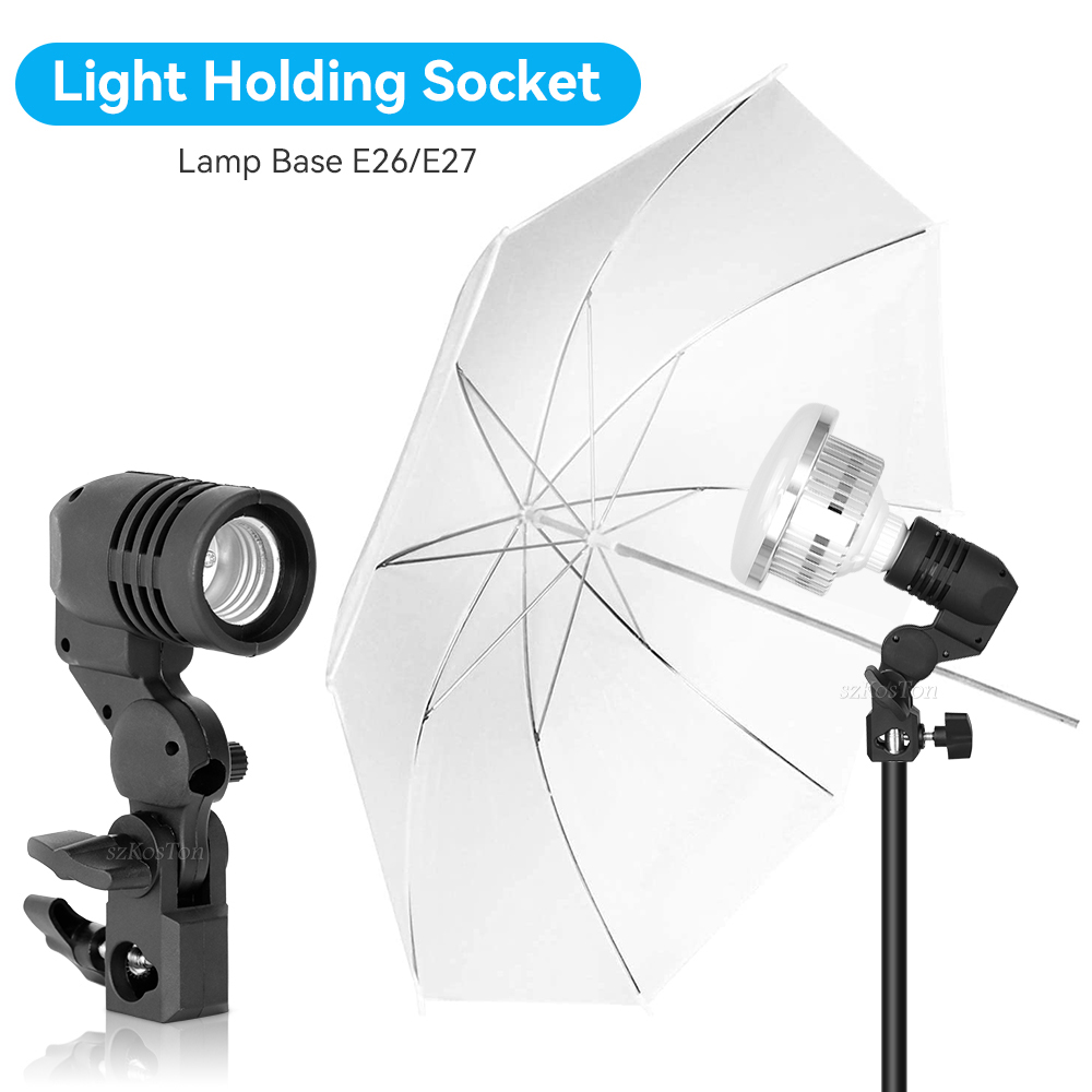 Photography Lighting Umbrella - 2PCS/1PC E27 Single Head Bulb Holder