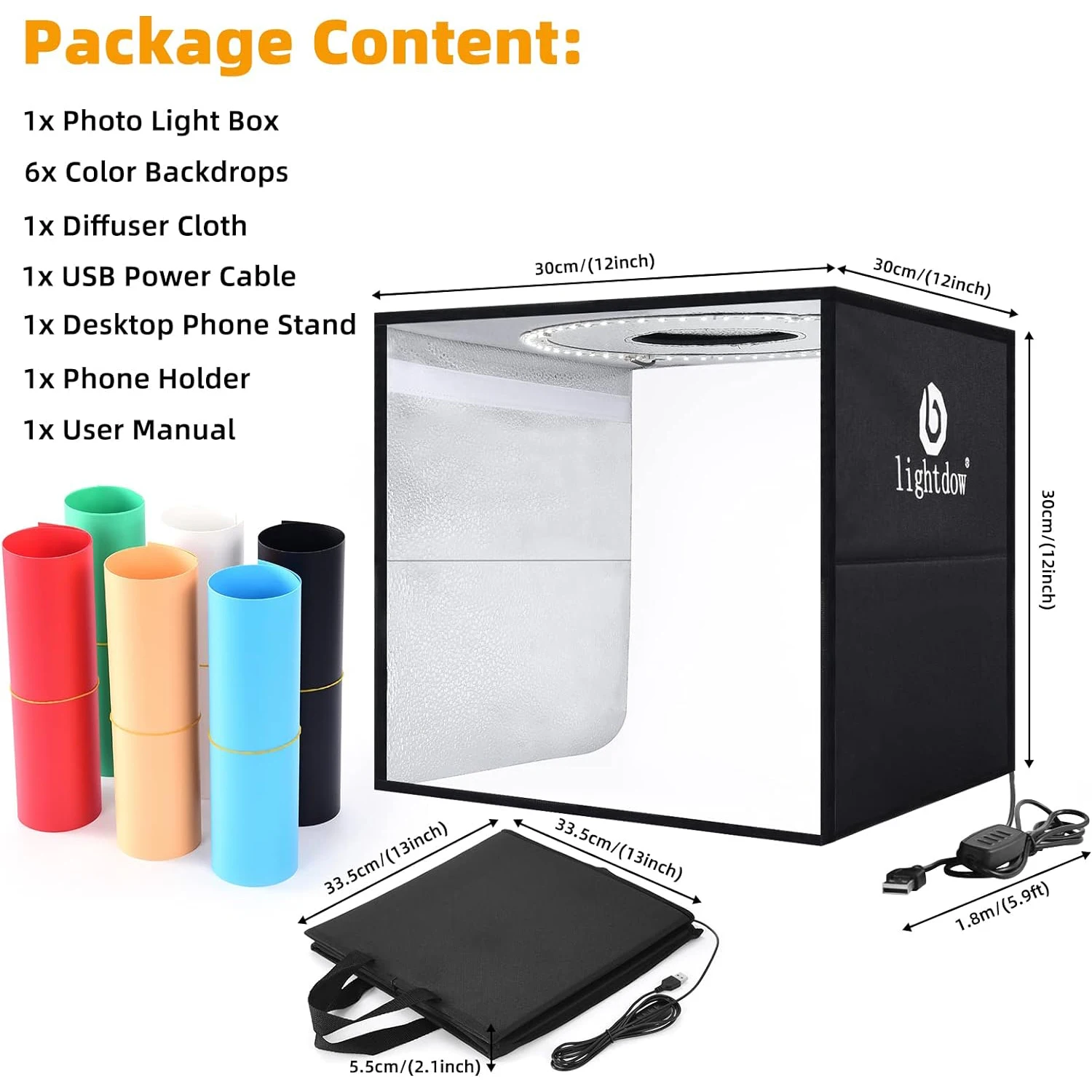 Photography Lighting And Background - Lightdow Photo Studio Light Box Kit