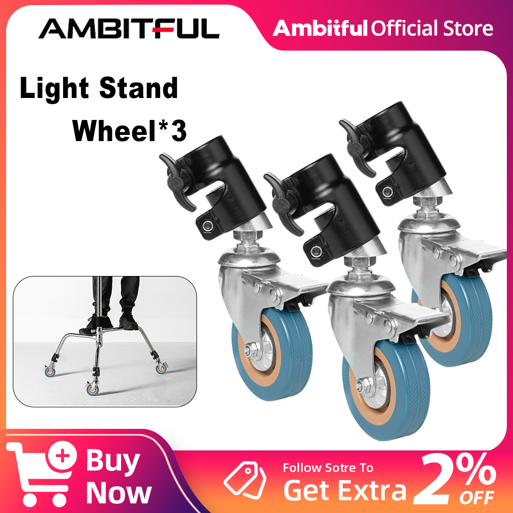 Photography Lighting Set - AMBITFUL 3Pcs C-Stand Swivel Caster Metal