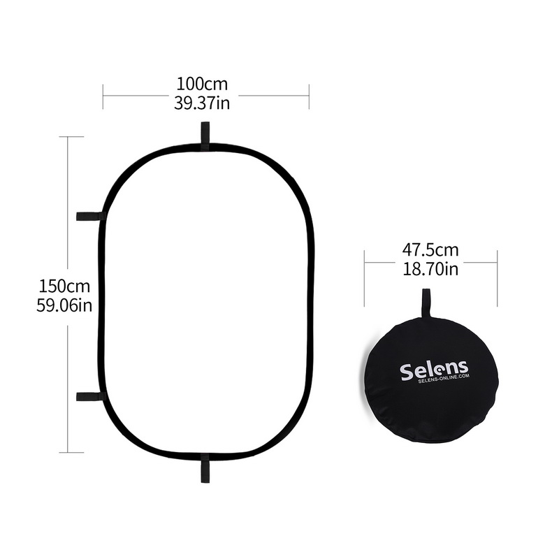Photography Lighting Reflector - 100X150CM Foldable Oval Reflector Soft Light