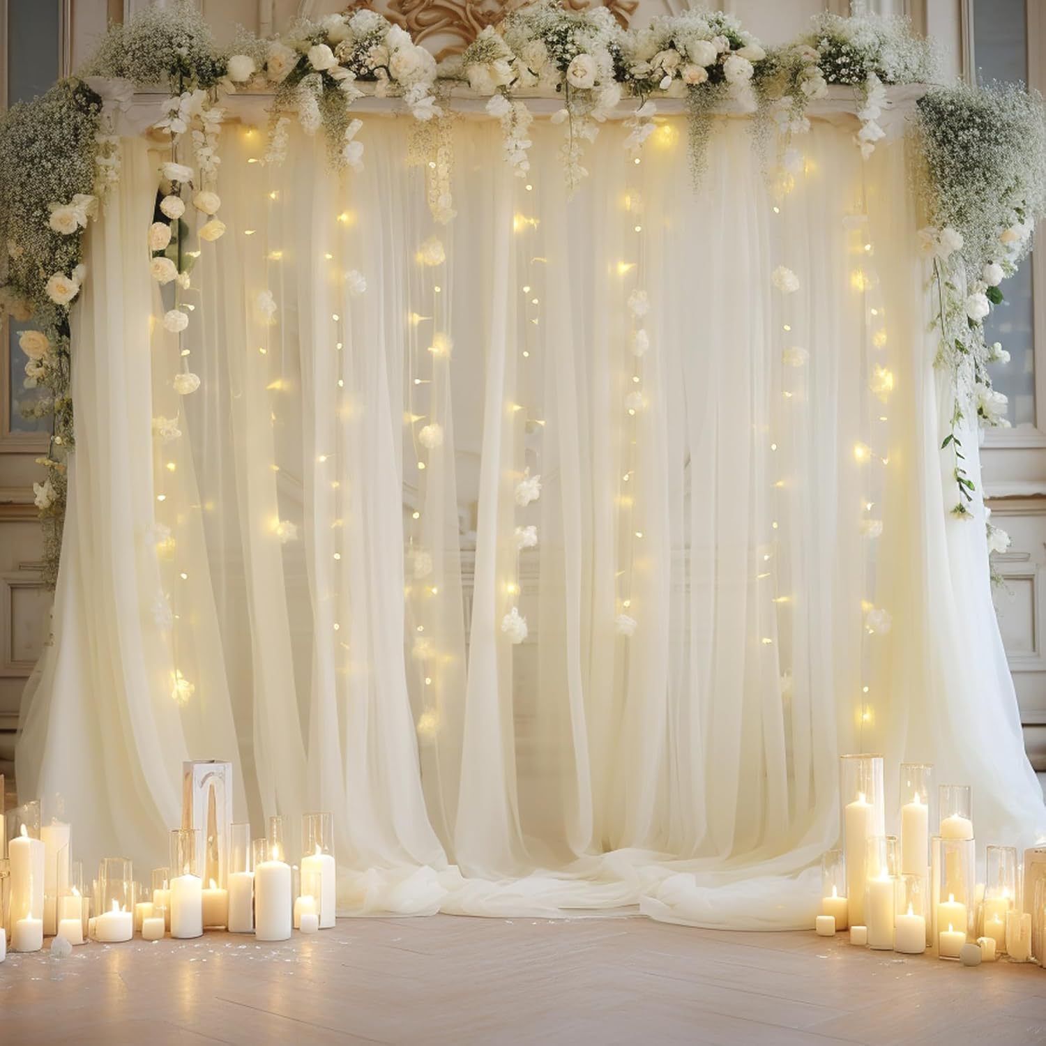 Photography Lighting Kits - 1 Pack Wedding Tulle Backdrop Set,