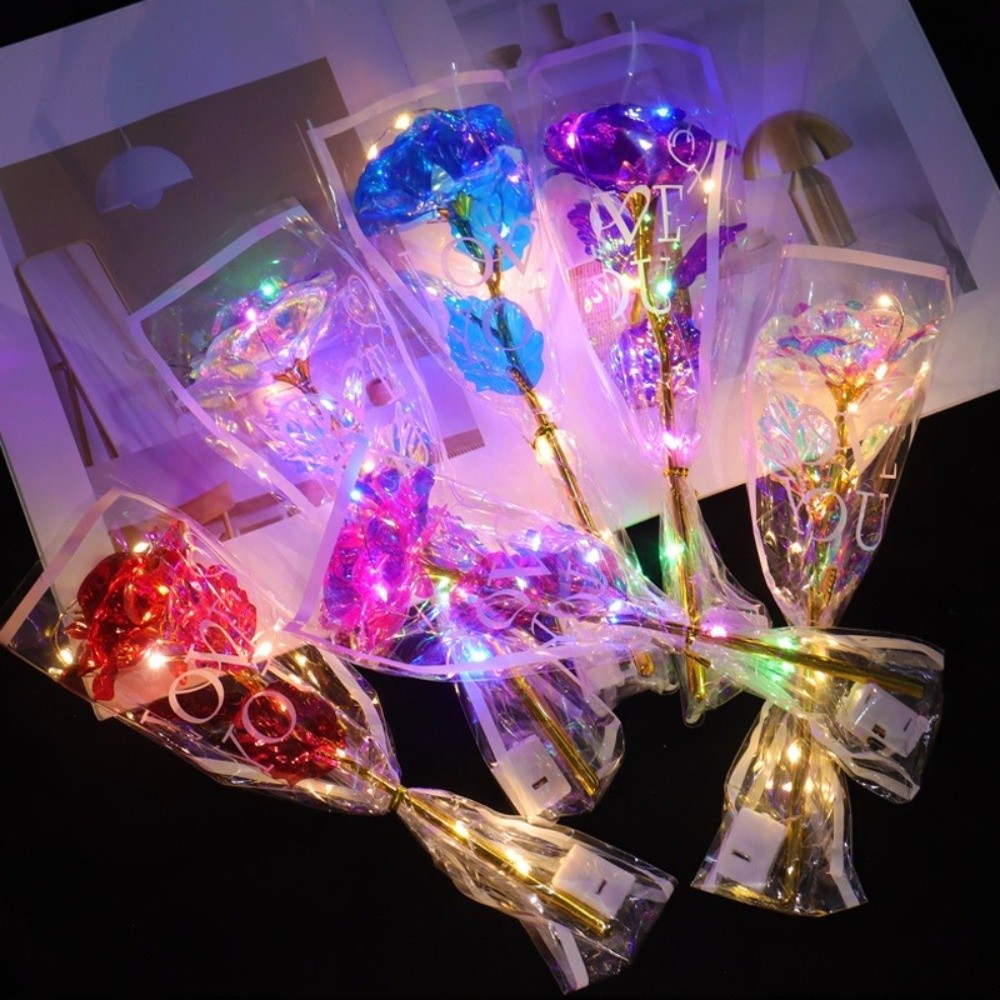 Glowing Gold Foil Rose Flower  - Photography Artificial Lighting ulasan dan harga