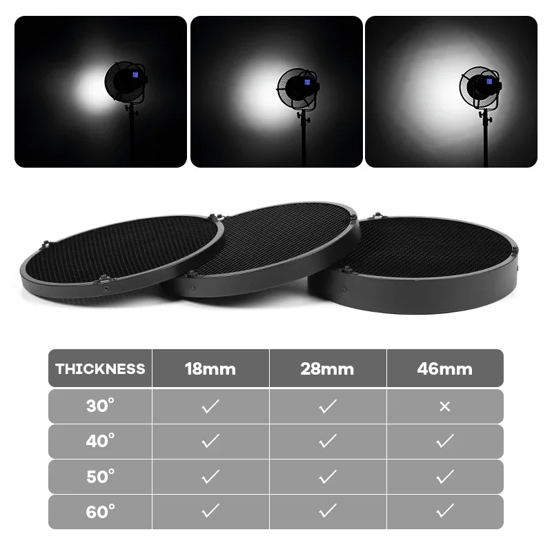 28cm 30 40 50 60 Degree Honeyc - Honeycomb Grid Filter ulasan dan harga