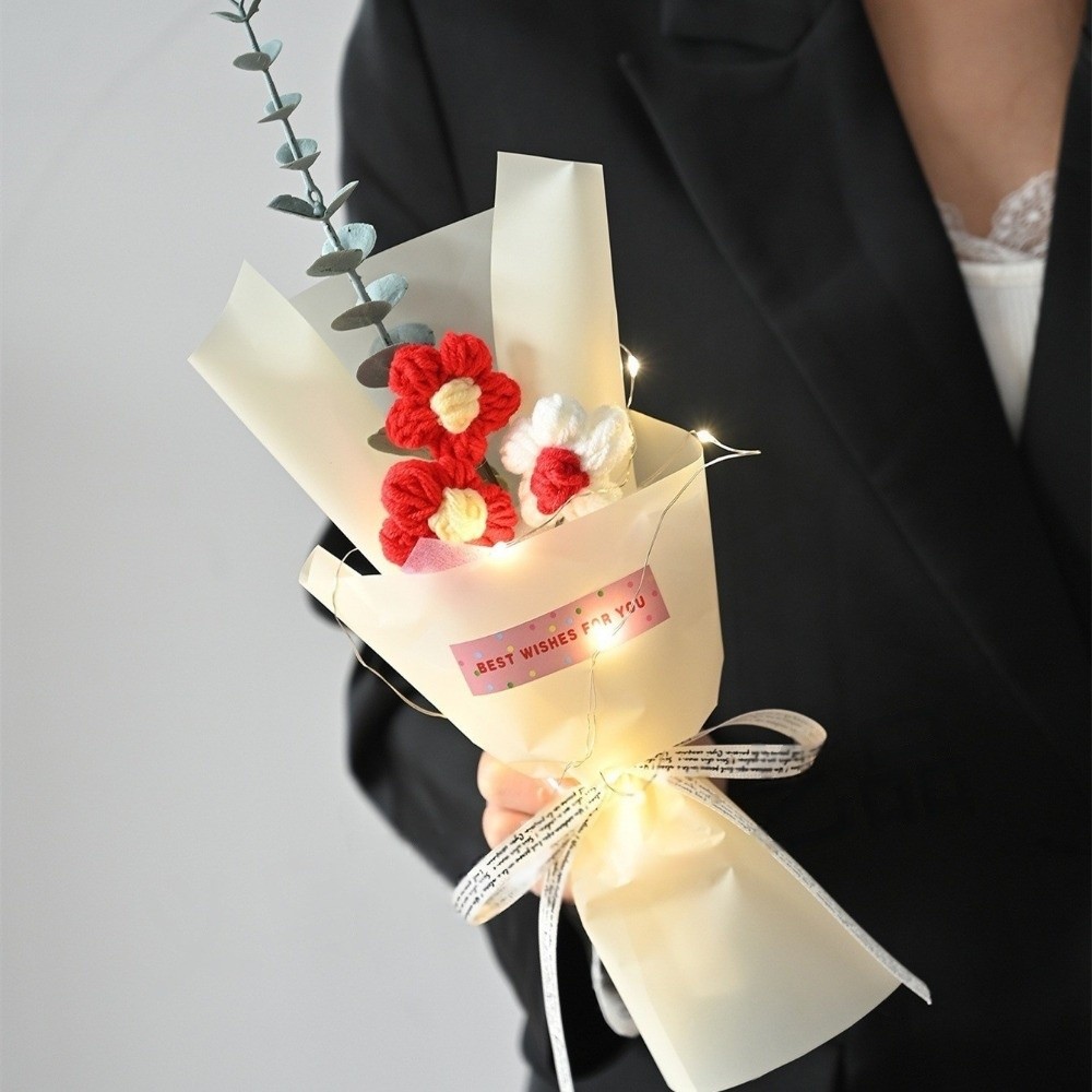 Knitted Crochet Flowers Bouque - Photography Artificial Lighting ulasan dan harga