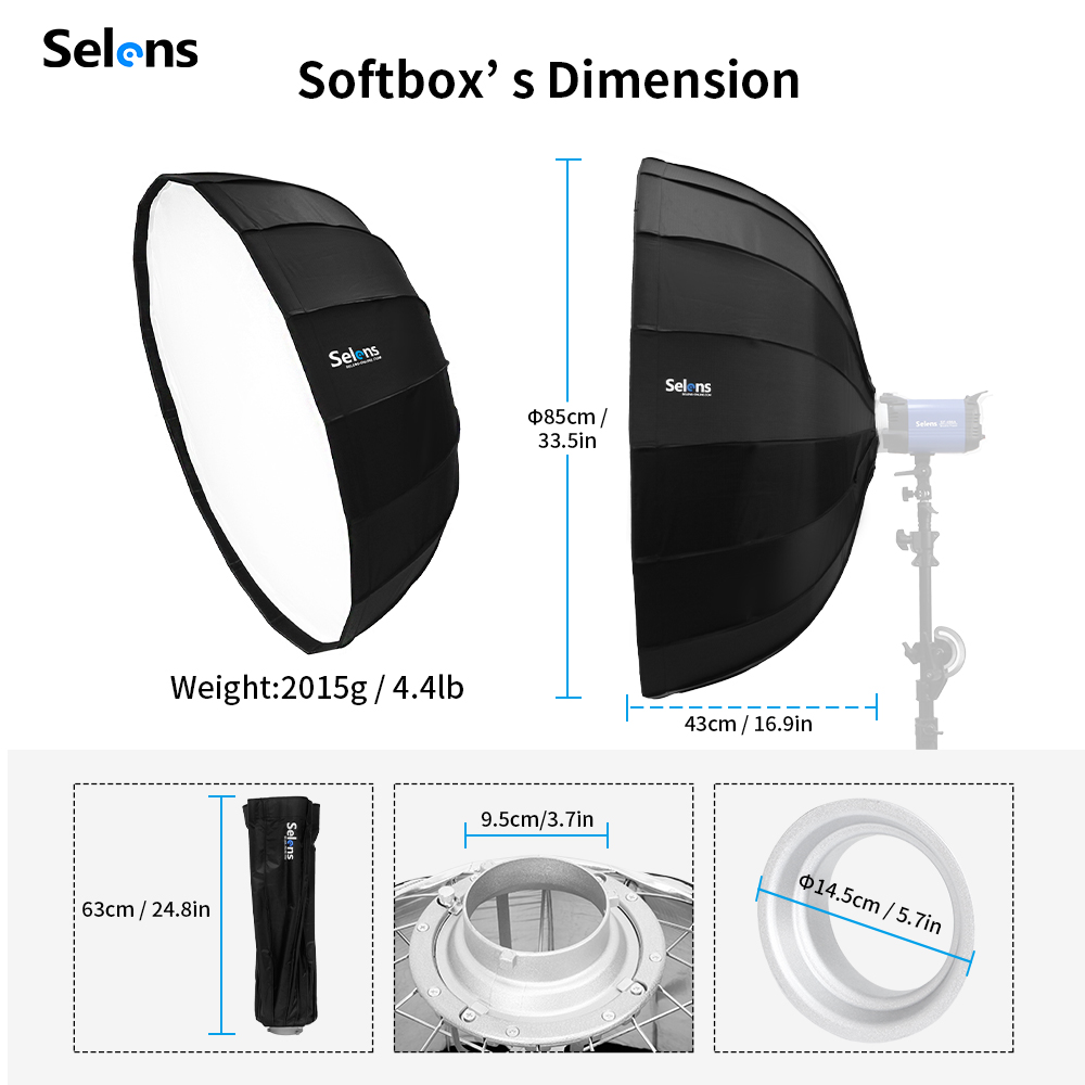 Selens 85cm Umbrella Radar Sof - Photography Lighting Umbrella ulasan dan harga