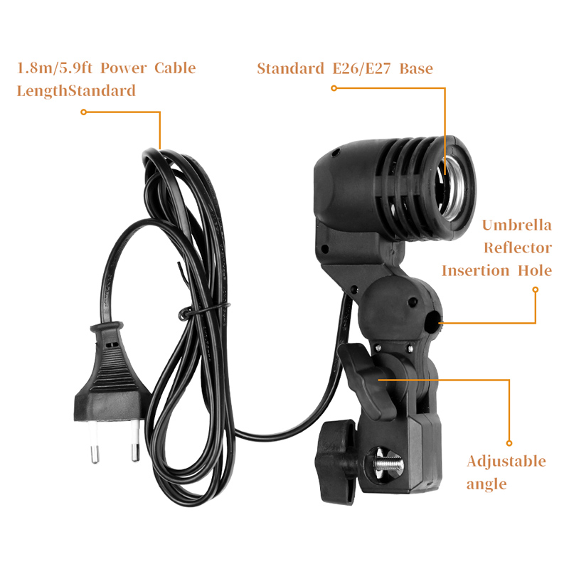 1.8m Cable Cord Light Bulb Sta - Photography Lighting Umbrella ulasan dan harga
