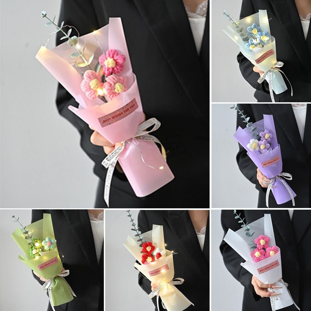 Knitted Crochet Flowers Bouque - Photography Artificial Lighting ulasan dan harga