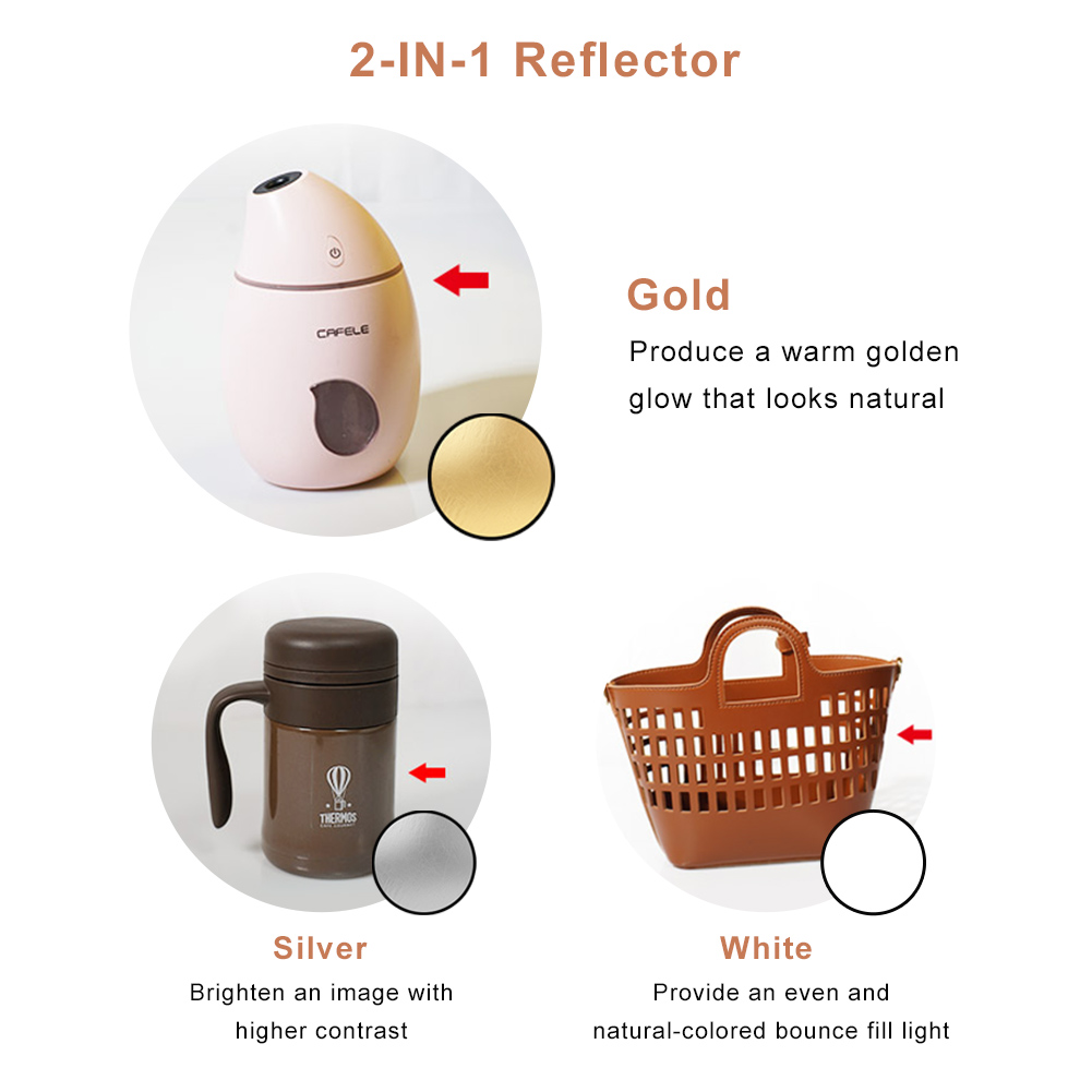 2in1 Round Portable Reflector  - Photography Lighting Reflector ulasan dan harga