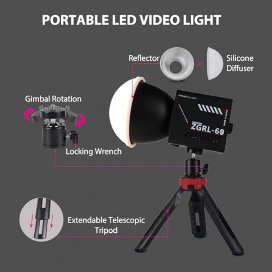 60W COB LED Video Light Handhe - Photography Lighting Portable ulasan dan harga