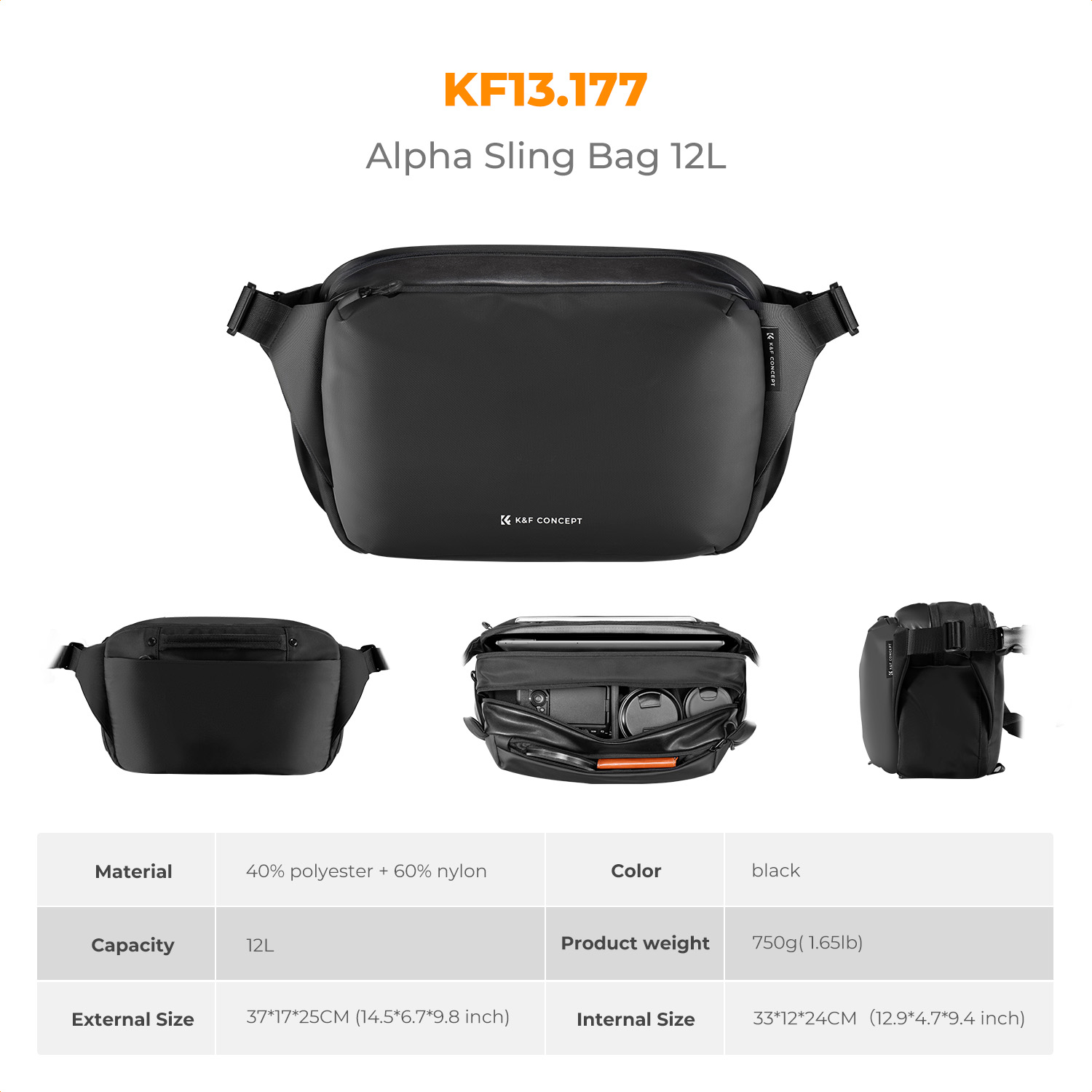 K&F CONCEPT 12L/10L Camera Sli - Photography Lighting Equipment Bags ulasan dan harga