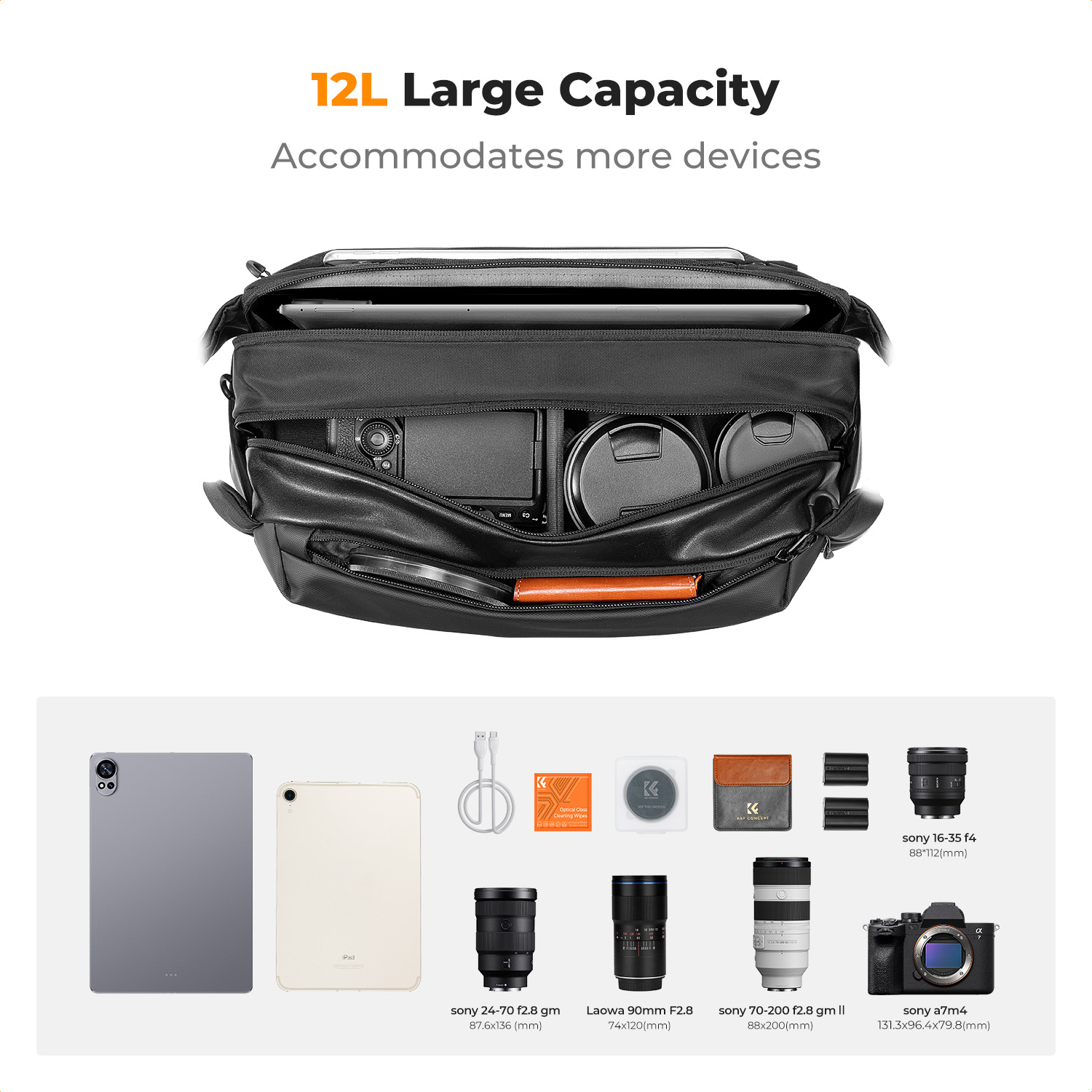 K&F CONCEPT 12L/10L Camera Sli - Photography Lighting Equipment Bags ulasan dan harga