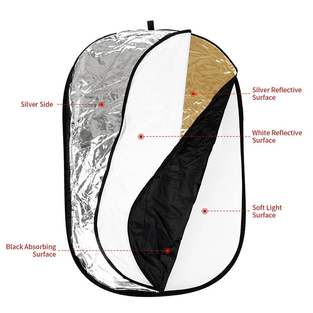60/80/110CM 5-in-1 Collapsible - Photography Lighting Reflector ulasan dan harga