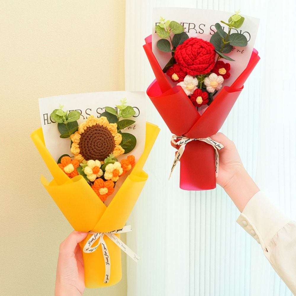 Knitted Crochet Flowers Bouque - Photography Artificial Lighting ulasan dan harga