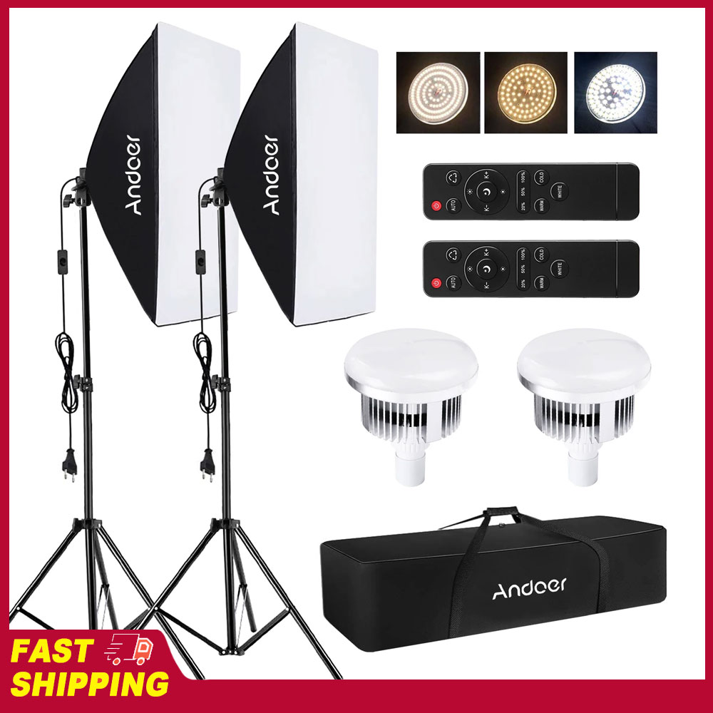 Andoer Softbox Lighting Set St - Photography Lighting Set ulasan dan harga