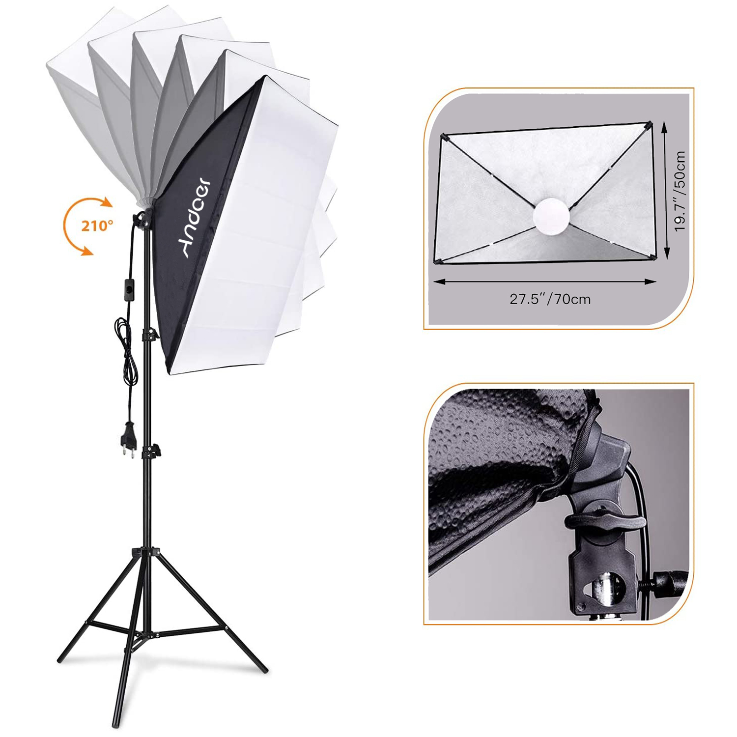 Andoer Softbox Lighting Set St - Photography Lighting Set ulasan dan harga