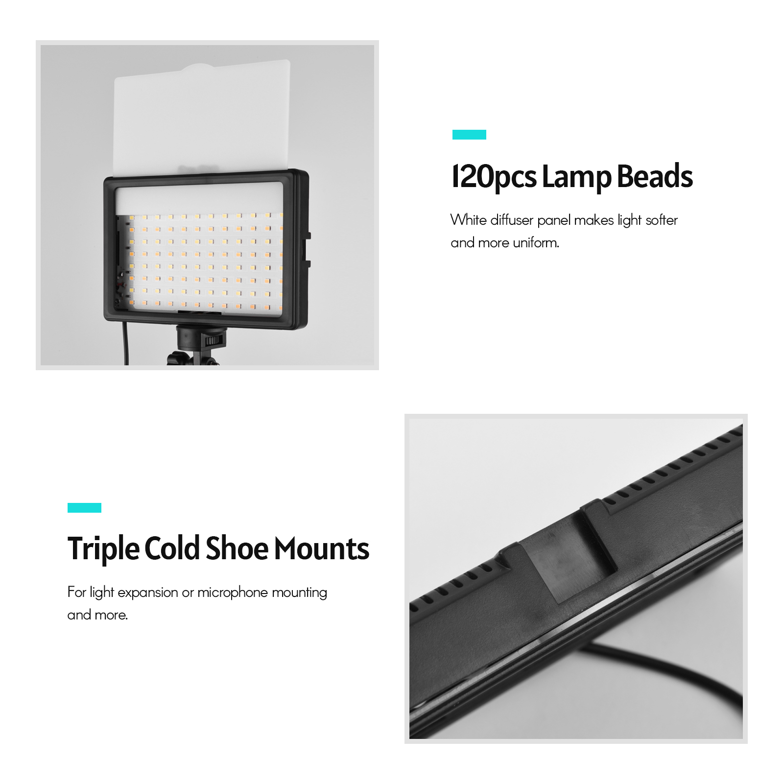 Andoer 2pcs LED Video Light Ki - Iris Photography Led Lighting Pack ulasan dan harga