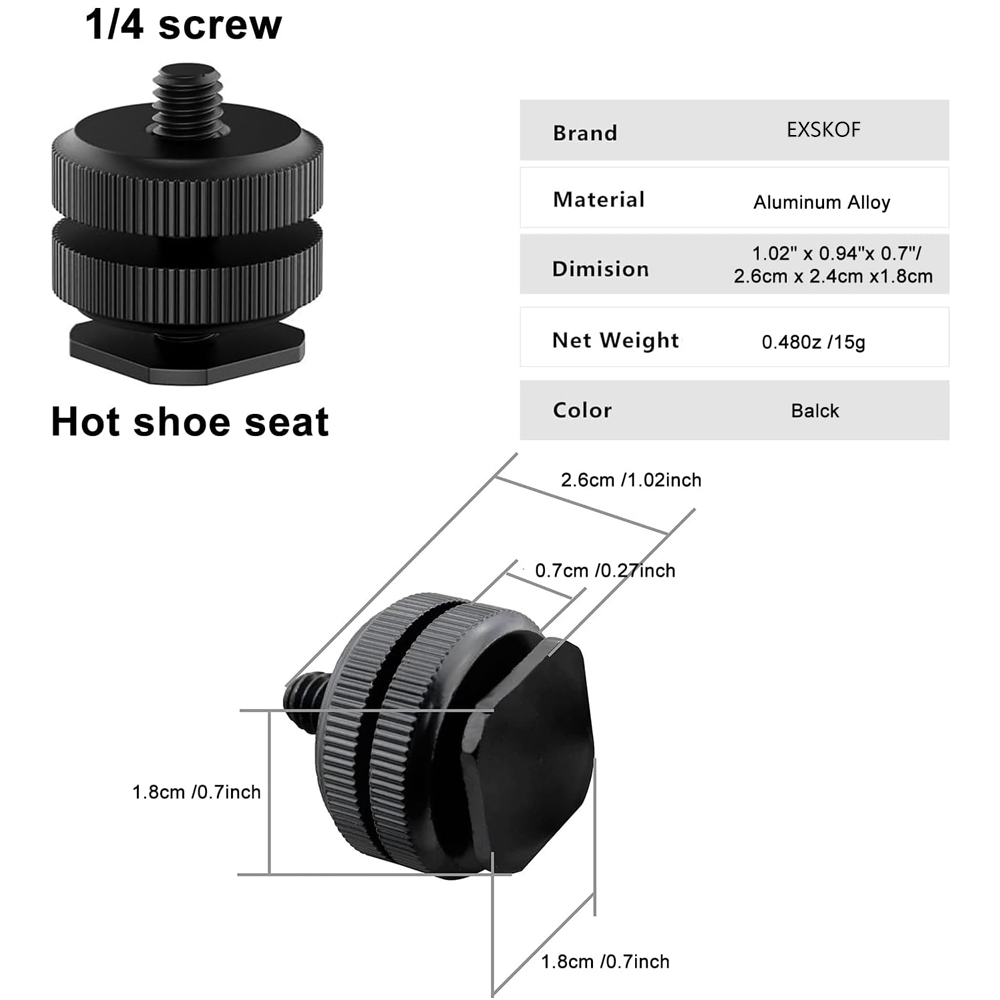 Aluminum Alloy Hot Shoe to 1/4 - Photography Lighting Kits ulasan dan harga